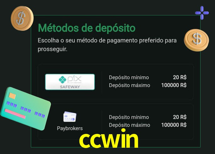 O cassino ccwin oferece uma grande variedade de métodos de pagamento
